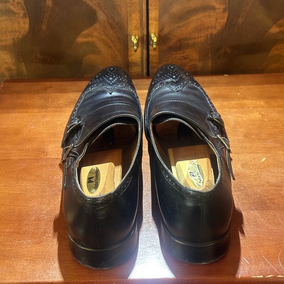 Curatore Black Wingtip Double Monk Strap Shoes main image 6